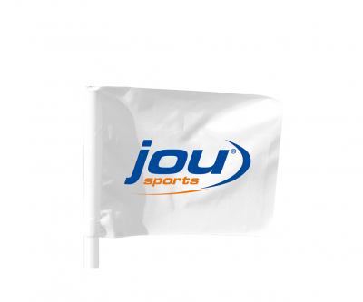 Fahne weiß mit Logo